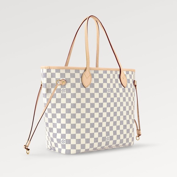 Louis Vuitton NEVERFULL MM Shoulder Bag, Damier Azur Print - Picture 2 of 16